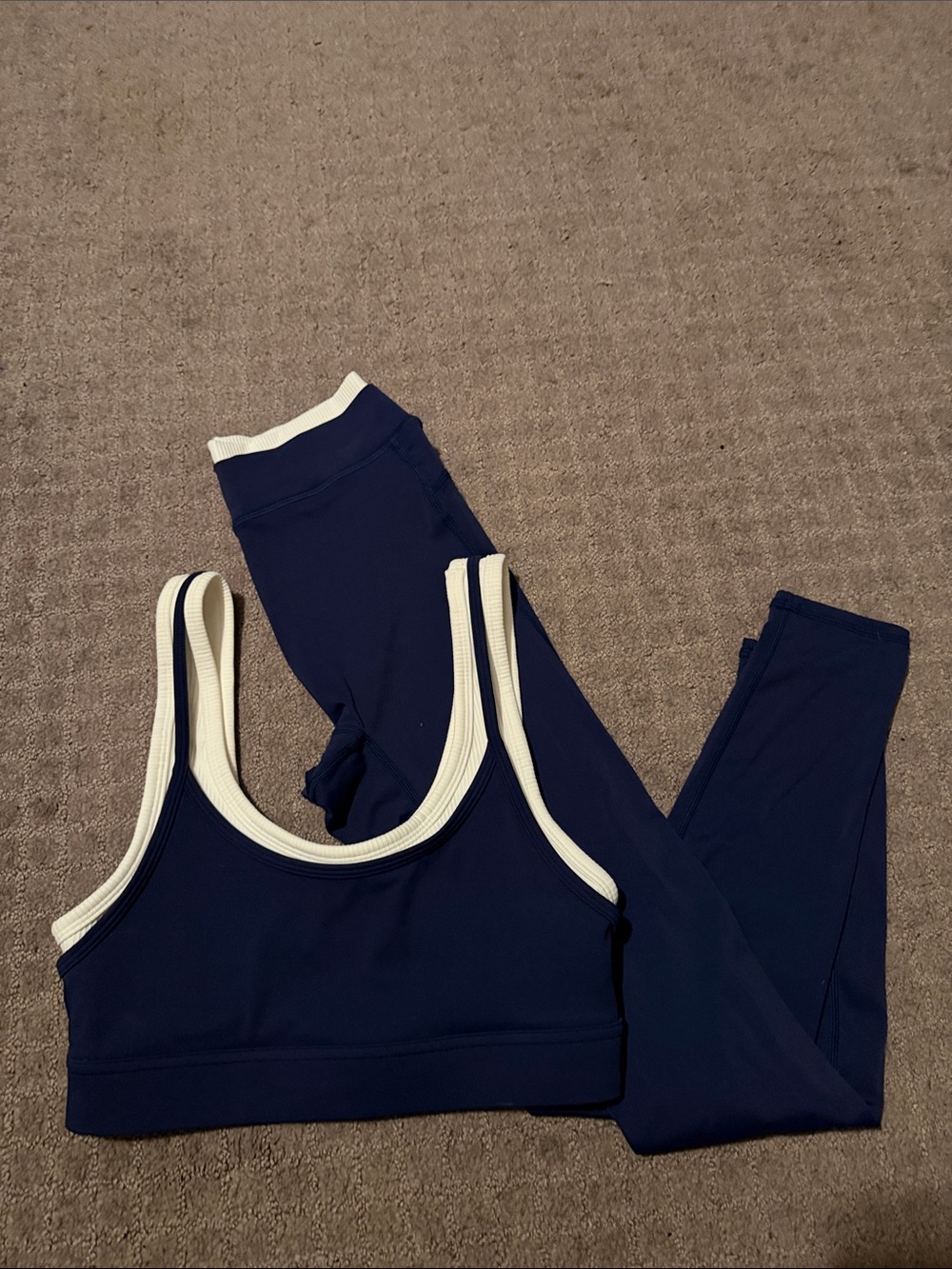 NWOT - Navy Blue Women's Active Sports Bra and Legging Set